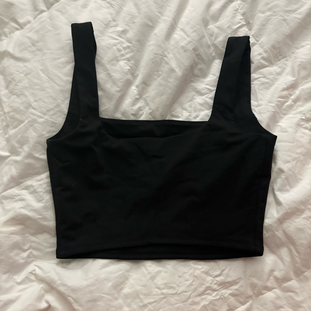 Reformation Black EcoStretch Top XS crop going out